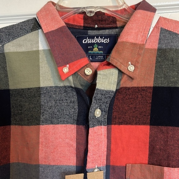 Chubbies The IPlaid NWT men’s plaid long sleeve button down flannel shirt - Picture 2 of 9